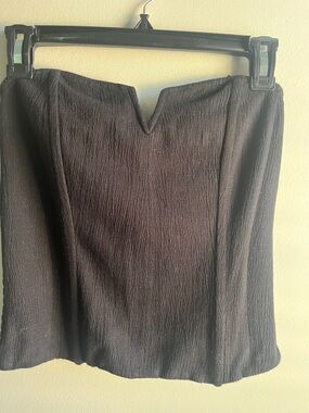 Strapless Black Textured bustier top